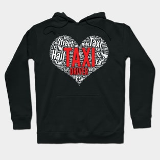 Taxi driver Heart Shape Word Cloud Design product Hoodie